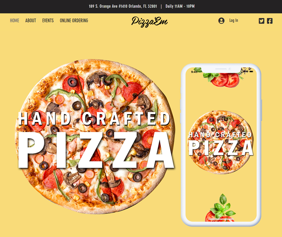 Set up your online pizza ordering