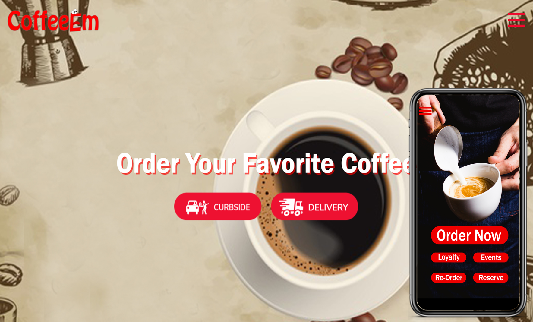 Set up your online coffee ordering