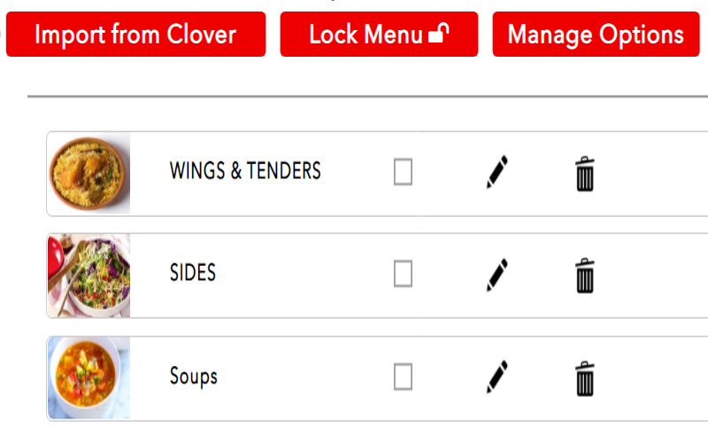 Menu management