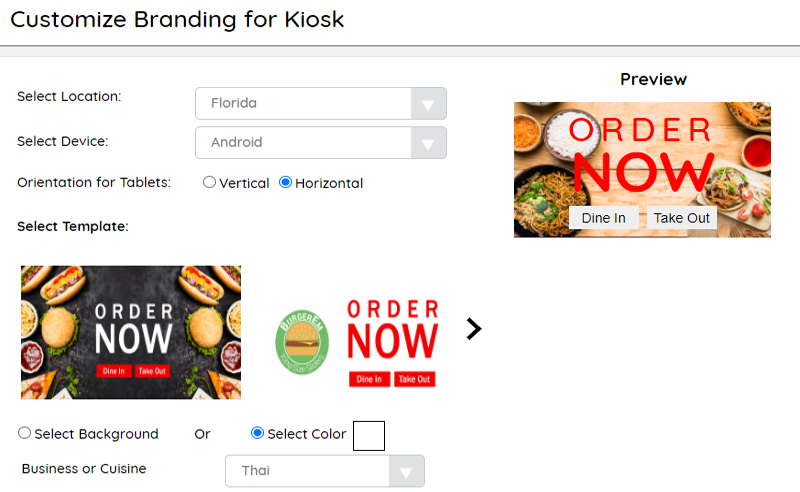 Customize your kiosk template