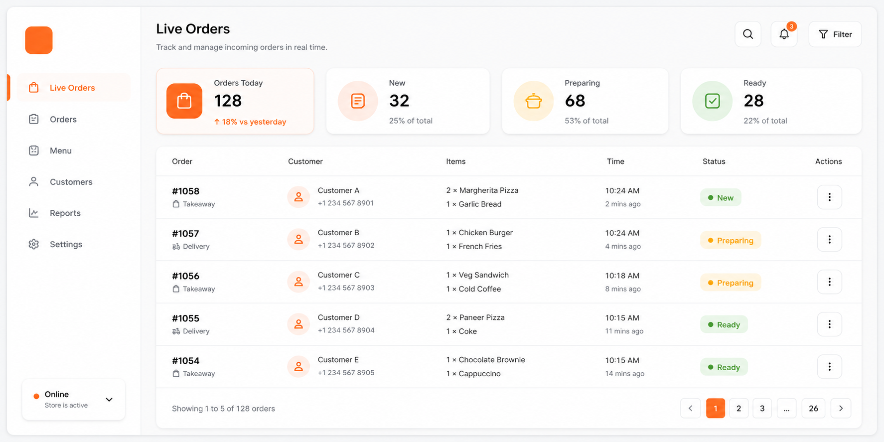 Manage order from anywhere