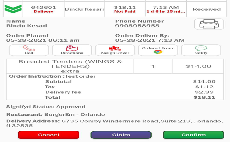 Order fulfillment