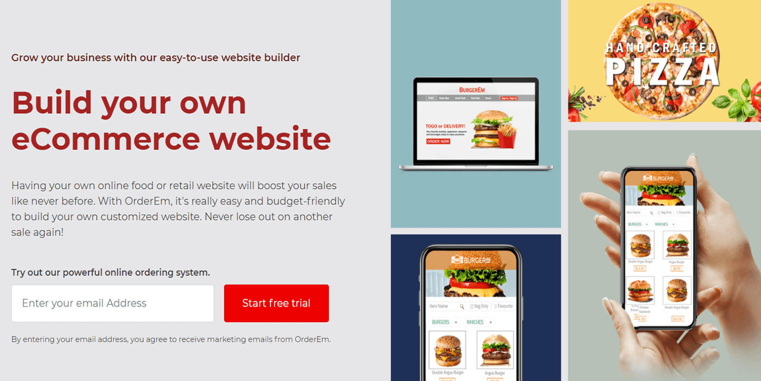 Custom ordering website